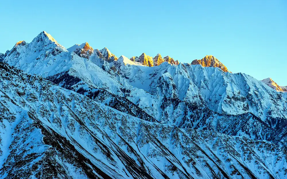 First light on the ridges of the Hindu Raj