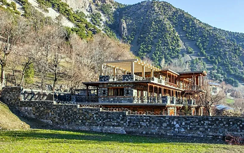 Wooden mosque above the Chitral valley